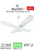 Suled Kristal Pervane 4 Kanat Led Ampül 65W 6000 Lümen Süper Güçlü E27 Lamba A Kalite Beyaz Işık - 1