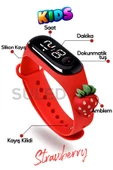 Suled Akıllı Çocuk Kol Saati Strawberry Güvenli Led Su Geçirmez Silikon Dokunmatik Çilek Figürlü thumbnail 2