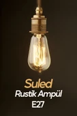 Suled Dekoratif Retro Rustik Ampül E27 Standart Duy 220V Ev Cafe Aplik Abajur Tavan Ampülü - 3