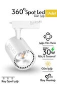 Suled Ray Spot Işık Beyaz Kasa - Gün Işığı 360/90 Dönebilen 30W Ray Spotu Led Işık Pro 220V - 1