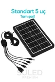 Suled 3W Güneş Enerjili Solar Usb Şarj Paneli 6V 5 Uçlu Usb Çıkışlı 2A Telefon Tablet Şarj Ünitesi - 2