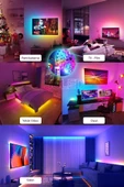 Suled Smart Şerit Led Yeni Nesil 5 Metre Bluetooth Tv Sese Duyarlı Usb Enerjili Telefon Kontrollü Efektli thumbnail 4