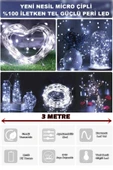 Suled Sl-1036 - 3 Metre Beyaz Peri Led, Dekor Işık Beyaz Dekoratif Lamba Yılbaşı Çam Ağacı Ev Süslemeli - 1
