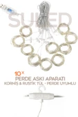 Suled Sl-1034- 300 Ledli 10 Saçaklı Sarı Led Kumandalı 8 Modlu Perde Led Peri Mutfak Işık Dekoratif Lamba - 4