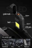 Suled Şarjlı Çakmak Usb Şarjlı Led Fener M Serisi Kamp Çakmağı Cob Led Ce Rüzgardan Etkilenmez - 2