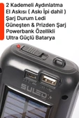 Suled Güneş Panelli Handy Power Bank Fener Işıldak 32 Süper Smd Ledli El Feneri Ev Kamp Outdoor Aydınlatma - 7