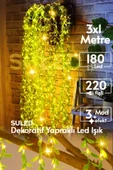 Suled Dekoratif Yapraklı Led Işık 3X1 Metre 180 Led 220V Fişli 3 Modlu Ambiyans Aydınlatma Süs & Dekor Led - 1