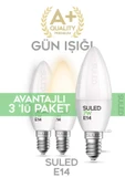 Suled Grafen E14 Duy Gün Işığı 3 Adet Mum Buji Ampul Avize Abajur Lambası Ince Duylu Lamba 5'Li Set - 2