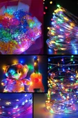 Suled 3 Metre Pilli Rgb Peri Led Ince Tel Dekoratif Lambası Renkli Dekor Perde Ledli Bahçe Oda Kafe Duvar - 7