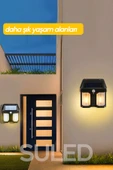 Suled Sensörlü Solar Panelli 3 Modlu Pilli Otomatik Bahçe Aydınlatması Duvar Led Işık - 4