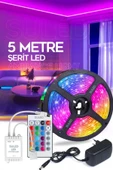 Suled Şerit Led 5 Metre Ambians Aydınlatma Kumanda & Trafolu Rgb Şerit Işık Tavan Oda Işık Dekoru thumbnail 1