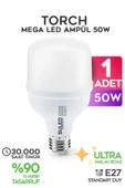 Suled 50W Torch Ultra Güçlü Led Ampül 1 Adet Tasarruflu Ultra Parlak 6500K Beyaz Işık Büyük Ampül E27 - 1