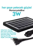 Suled 3W Güneş Enerjili Solar Usb Şarj Paneli 6V 5 Uçlu Usb Çıkışlı 2A Telefon Tablet Şarj Ünitesi - 3