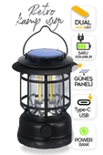 Suled Retro Kamp Lambası Fanus Fener Usb Type-C Güneş Şarjlı 10W Güçlü Led Işık Power Bank Özellikli thumbnail 1