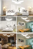 Suled Kristal Pervane 4 Kanat Led Ampül 65W 6000 Lümen Süper Güçlü E27 Lamba A Kalite Beyaz Işık - 8