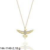 Anka Kuşu Çok Şık 14 Ayar Altın Kolye thumbnail 2