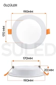 Suled 15W Spot Led Lamba Gömme Spot Işık 1350Lm Beyaz Işık Tasarruflu Tavan Dolap Ev & Iş Yeri - 2
