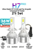 Rikova H7 Beyaz Led Araba Far Ampülü 36W Turbo Yeni Seri Süper Güçlü Cob Led Far Ampül Universal Uyumlu - 1