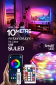 Suled 10 Metre Bluetooth Telefon Kontrollü Smart Şerit Led Sese Duyarlı Kumandalı Led Işık - 1