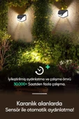 Suled Profesyonel 4 Adet Sensörlü Bahçe Aydınlatma Lambası Solar Güneş Panelli Tam Otomatik Beyaz Işık - 2