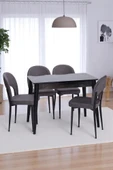 Melisa Hilal Lak Panel Açılır Mutfak Masa Sandalye Takımı 60x100 - 5