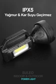 Suled Şarjlı Led El Feneri Led Işık Solar Şarjlı Usb Power Bank Özellikli Multi Fonksiyonlu Kamp Lambası - 5