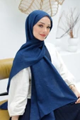 Siyane Lisa Vual Şal Koyu Lacivert LWO0104 thumbnail 2