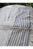 TEKSTİLCİ Naturel Saçaklı 300 x 180 Koltuk Örtüsü, Çekyat Örtüsü, Pamuklu Örtü, - 4