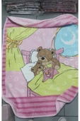 TEKSTİLCİ Rengarik Noktalı Embos Baskılı 100*120cm Peluş Bebek Çocuk Battaniyesi - 1