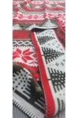 aktarteks Pamuklu Çift Kişilik Battaniye Yılbaşı Geyik , Çam Ağacı Desenli 200x 220 Cm - 3
