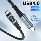 Daytona ZR850 LED 240W USB 4.0 40GBPS 8k Thunderbolt Görüntü Aktarım ve Hızlı Şarj Kablosu 1 Metre - 2