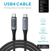 Daytona ZR850 LED 240W USB 4.0 40GBPS 8k Thunderbolt Görüntü Aktarım ve Hızlı Şarj Kablosu 1 Metre - 1