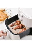 250 Adet Air Fryer Tek Kullanımlık Hava Fritöz Yağ Geçirmez Yapışmaz Delikli Pişirme Kağıdı Kare - 2