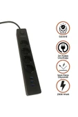 ® Termal Akım Korumalı 4 Priz 3 Usb Girişli Uzatma Kablosu Güç&şarj - 1