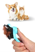 Evcil Hayvan Kedi Köpek Tüy Toplayıcı Otomatik Tuşlu Pet Tarak - 1