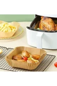 50 Adet Air Fryer Pişirme Kağıdı Tek Kullanımlık Hava Fritöz Yağ Geçirmez Yapışmaz Kare Tabak Model - 2