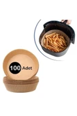 100 Adet Air Fryer Pişirme Kağıdı Tek Kullanımlık Yağlı Kağıdı Yuvarlak Tabak Model - 1