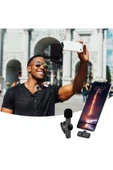 Type C Uyumlu İphone Dönüştürücülü Kablosuz Yaka Mikrofonu Android Ve İphone Uyumlu Mini Mikrofon - 1