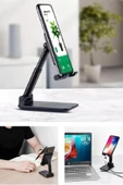 Siyah Aynalı Cep Telefonu Sabitleyici Stand Katlanabilir Ayarlanabilir Telefon Standı - 1