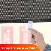 Coofbe Otomatik Mekanızmalı 68x125cm Araç Ön Cam Güneşlik Araç Karavan Ofis Güneşlik Perdesi Geri Çekilebilir Oto Ön Cam Güneşlik Branda - 5