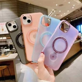 İphone 14 Pro Max Stantlı Buzlu Sert Magsafe Kapak thumbnail 2