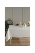 erciyesceyiz Polyester Kumaş Çizgili Masa Örtüsü 160*220 Cm Krem - 1