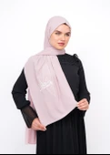 Polyster Pembe şal Filistin Haritası Ve Arapça Kelimesi Beyaz Rengi Nakışlı S100017 - 1