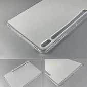 Samsung Galaxy Tab S7 Fe T737 T735 T730 Uyumlu Şeffaf Silikon Tablet Kılıfı thumbnail 3