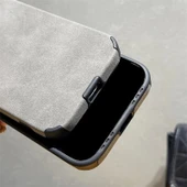 İphone 15 Pro İle Uyumlu Premium Suni Suet Kamera Korumalı Kılıf thumbnail 4