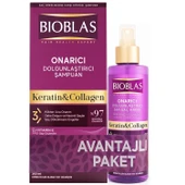 Bioblas Collagen Ve Keratin Onarıcı Dolgunlaştırıcı Şampuan 360 ml + Sıvı Saç Kremi 200 ml - 1