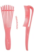 LAND OF MYTH Lom1192 Yeni Nesil Dolaşık Saç Açma Tarama Fırçası Ahtapot Dizayn Esnek Diş Kıvırcık Saç - Pembe - 2