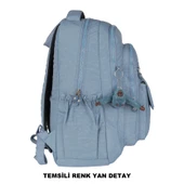 Relaxion Krinkıl Su Geçirmez Astarlı Kumaş Okul Sırt Çantası Krem 1620 - 2
