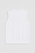 Erkek Bisiklet Yaka Baskılı Antrasit Kolsuz T-shirt - 7
