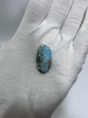 Okyanus Temalı Doğal Kabaşon Firuze Taşı 19,4 Karat - Turkuaz Taşı 3,89 Gram - 2